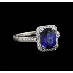 2.27 ctw Tanzanite and Diamond Ring - 14KT White Gold