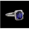 Image 1 : 2.27 ctw Tanzanite and Diamond Ring - 14KT White Gold