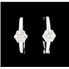 Image 1 : 0.13 ctw Diamond Hoop Earrings - 14KT White Gold