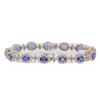 Image 2 : 6.40 ctw Tanzanite and Diamond Bracelet - 18KT White Gold