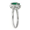 Image 2 : 0.92 ctw Emerald and Diamond Ring - 14KT White Gold