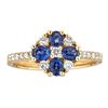 Image 1 : 0.83 ctw Sapphire and Diamond Ring - 18KT Yellow Gold