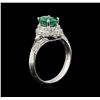 Image 3 : 1.25 ctw Emerald and Diamond Ring - 14KT White Gold