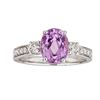 Image 1 : 2.93 ctw Kunzite and Diamond Ring - 14KT White Gold