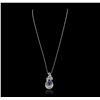 Image 2 : 18KT White Gold 4.54 ctw Tanzanite and Diamond Pendant With Chain