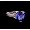 Image 1 : 3.86 ctw Tanzanite and Diamond Ring - 14KT White Gold