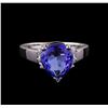 Image 2 : 3.86 ctw Tanzanite and Diamond Ring - 14KT White Gold