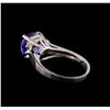 Image 3 : 3.86 ctw Tanzanite and Diamond Ring - 14KT White Gold