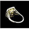 Image 3 : EGL USA Cert 6.79 ctw VVS1 Fancy Yellow Diamond Ring - Platinum