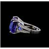 Image 3 : 22.50 ctw Tanzanite and Diamond Ring - 14KT White Gold