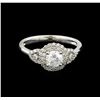 Image 2 : 14KT White Gold 0.82 ctw Diamond Ring