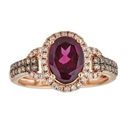 2.13 ctw Rhodolite and Diamond Ring - 14K Rose Gold