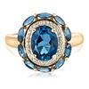 Image 1 : 2.22 ctw Topaz and Diamond Ring - 10KT Yellow Gold