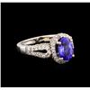 Image 1 : 14KT White Gold 2.14 ctw Tanzanite and Diamond Ring
