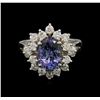 Image 2 : 2.20 ctw Tanzanite and Diamond Ring - 14KT White Gold