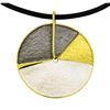 Image 1 : Tri Color Hand Painted Medallion Necklace - Gold Plated