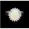 Image 2 : 2.31 ctw Opal and Diamond Ring - 14KT White Gold