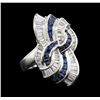 Image 1 : 1.33 ctw Sapphire and Diamond Ring - Platinum