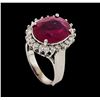 Image 4 : 6.53 ctw Ruby and Diamond Ring - 14KT White Gold