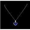 Image 2 : 16.74 ctw Tanzanite and Diamond Heart Pendant With Chain - Platinum