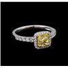 Image 1 : 14KT White Gold 1.05 ctw SI1/Light Yellow Diamond Ring