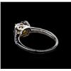 Image 3 : 14KT White Gold 1.05 ctw SI1/Light Yellow Diamond Ring