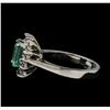 Image 3 : 1.35 ctw Emerald and Diamond Ring - 14KT White Gold