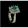 Image 4 : 1.35 ctw Emerald and Diamond Ring - 14KT White Gold