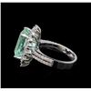 Image 3 : 7.91 ctw Emerald and Diamond Ring - 14KT White Gold