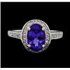 Image 2 : 2.94 ctw Tanzanite and Diamond Ring - 14KT White Gold