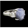 Image 1 : 6.30 ctw Star Sapphire and Diamond Ring - Platinum