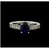 Image 2 : 1.80 ctw Blue Sapphire and Diamond Ring - 14KT White Gold