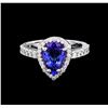 Image 2 : 2.33 ctw Tanzanite and Diamond Ring - 14KT White Gold