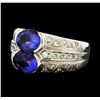 Image 1 : 2.96 ctw Tanzanite and Diamond Ring - Platinum