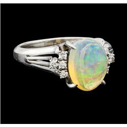 2.09 ctw Opal and Diamond Ring - Platinum