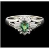 Image 2 : 0.43 ctw Alexandrite and Diamond Ring - Platinum