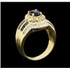 Image 3 : 1.40 ctw Sapphire and Diamond Ring - 18KT Yellow Gold