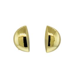 Half Moon Satin Earrings - Gold Plated