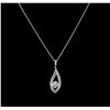 Image 2 : 1.33 ctw Diamond Pendant With Chain - 14KT White Gold