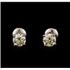 Image 1 : 14KT White Gold 1.21 ctw Diamond Solitaire Earrings