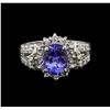 Image 2 : 2.48 ctw Tanzanite and Diamond Ring - 14KT White Gold