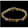 Image 1 : 23.50 ctw Multi Color Sapphire Bracelet - 14KT Yellow Gold