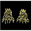 Image 1 : Gold Branches Crystal Earrings - Gold Plated