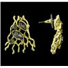 Image 2 : Gold Branches Crystal Earrings - Gold Plated