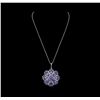 Image 2 : 14KT White Gold 19.19 ctw Tanzanite and Diamond Pendant With Chain