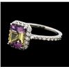 Image 1 : 2.17 ctw Ametrine and Diamond Ring - 14KT White Gold