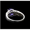 Image 3 : 2.00 ctw Tanzanite and Diamond Ring - 14KT White Gold