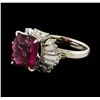 Image 1 : 4 ctw Pink Tourmaline and Diamond Ring - Platinum