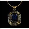Image 2 : Sapphire Crystal Necklace - Gold Plated
