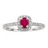 Image 1 : 0.50 ctw Ruby and Diamond Ring - 14KT White Gold